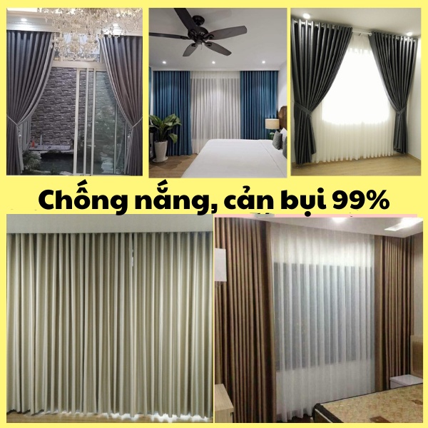 Rèm cửa phòng ngủ chống nắng cao cấp, chống bụi chống tia uv vải trang treo tường trang trí cửa chính