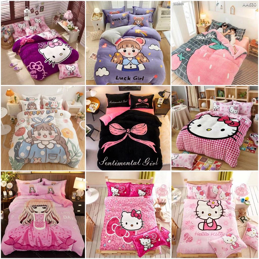 Bộ chăn ga gối cho bé nỉ nhung tuyết sữa, sét ga giường vỏ gối nỉ (ib shop chọn mẫu)