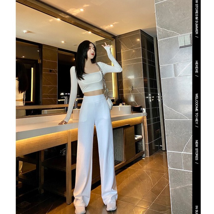 Áo Dệt Kim Tay Dài Cổ Vuông Thời Trang Dành Cho Nữ