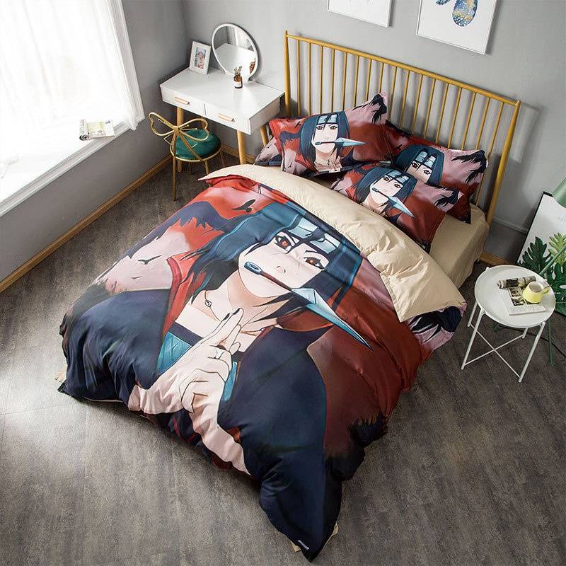 Bộ chăn ga vỏ gối 4 trong 1 3 trong 1 chất lượng cao in họa tiết hoạt hình One Piece Luffy