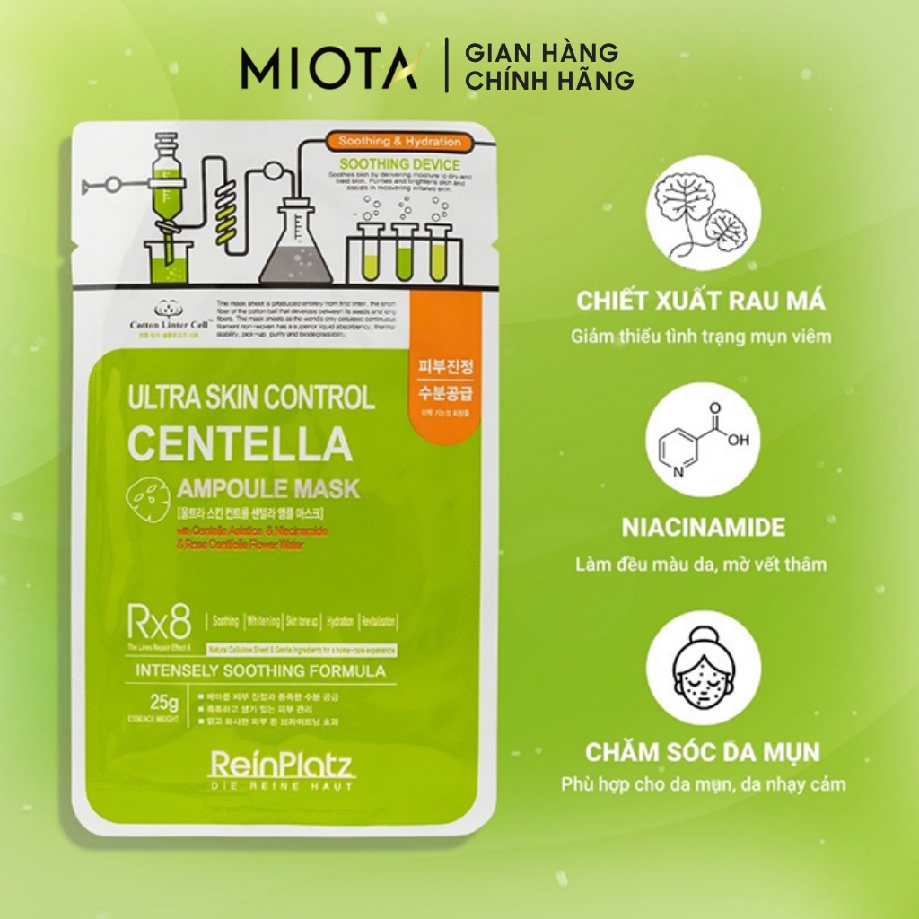 Mặt nạ dưỡng ẩm, trắng da, ngăn ngừa lão hoá Reinplatz Ampoule Mask 25g