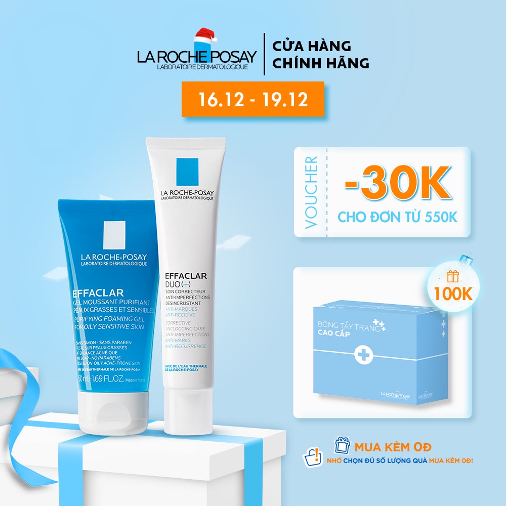 Bộ đôi giảm mụn thông thoáng lỗ chân lông và ngừa thâm La Roche Posay Effaclar Duo+