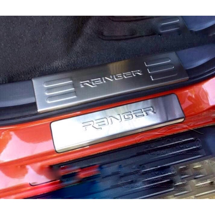 Bộ Ốp bậc cửa, Nẹp bước chân Ford Ranger - INOX
