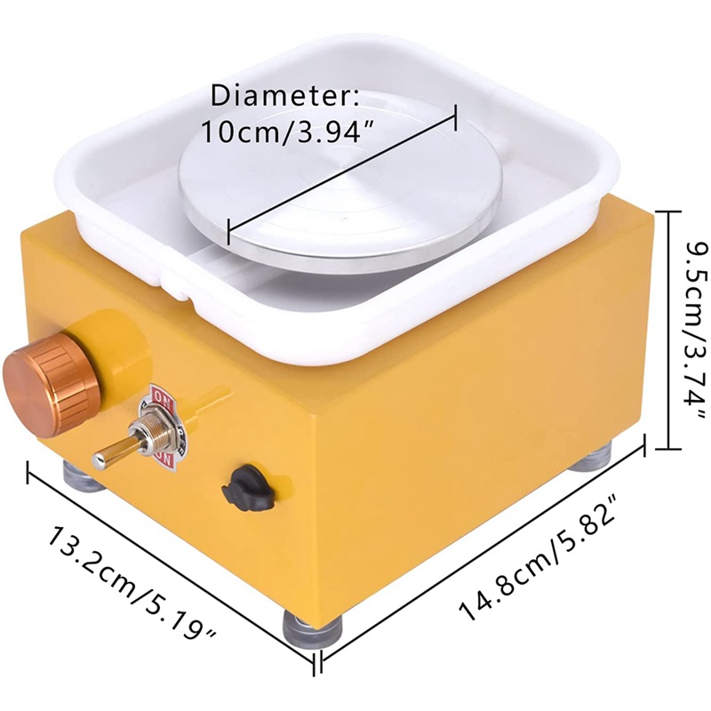 Máy làm bánh xe gốm điện Bánh xe gốm tốc độ có thể điều chỉnh,10cm với bồn rửa có thể tháo rời , để dạy gốm US Plug.C