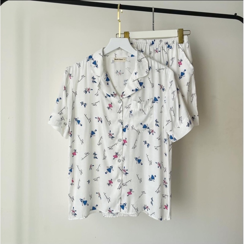 Bộ đồ ngủ mặc nhà cho nữ chất liệu Linen cao cấp