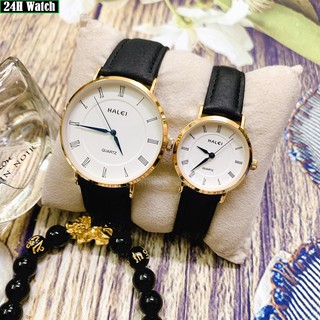 Đồng Hồ Đôi Nam Nữ HALEI Dây Da Cao Cấp Tình Yêu Vĩnh Cửu