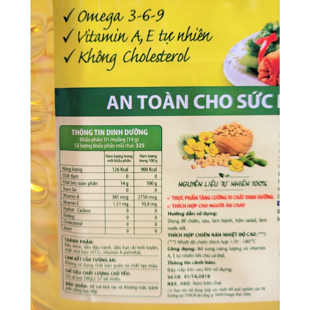 [BÌNH LỚN 5 Lít] DẦU THỰC VẬT TINH LUYỆN [VN] TƯỜNG AN Cooking Oil (halal)