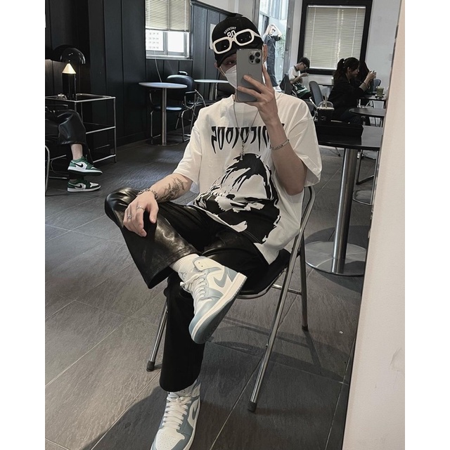 Quần da dáng rộng baggy/trouser THEMAZE