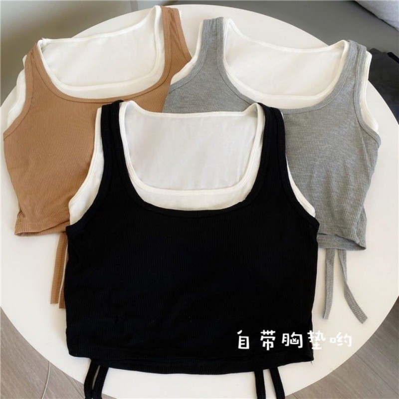 Áo croptop 3 lỗ body siêu đẹp 🎀FREESHIP🎀  Áo 2 lớp chất thun Borip thái loại 1 xịn xò có mút đệm 2103