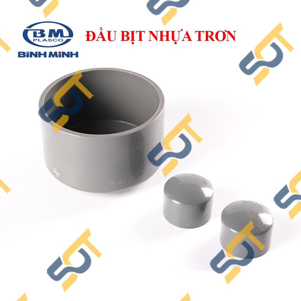 [BÌNH MINH] Bít nhựa trơn ống nước, đầu bịt nhựa PVC BÌNH MINH dán ống phi 21 27 34