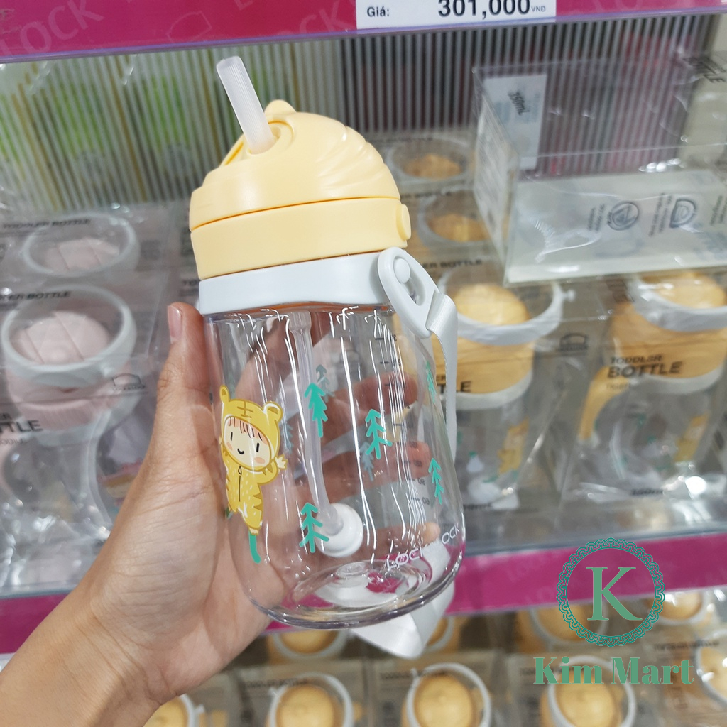 Bình Nước Có Ống Hút Lock&Lock Nhựa Tritan Cực An Toàn ABF681 350ml Kèm Dây Đeo bé cực thích