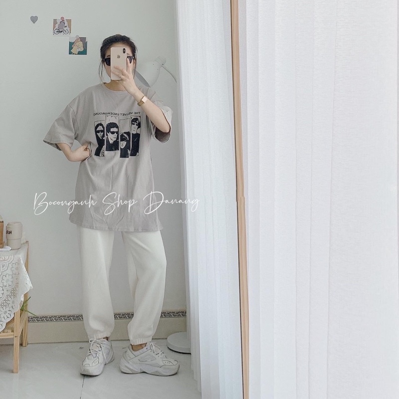 Áo Thun The Velvet AH61 Mác 3158 Form To Rộng Unisex Hàng Quảng Châu Chất Tuyết Nhung Loại 1