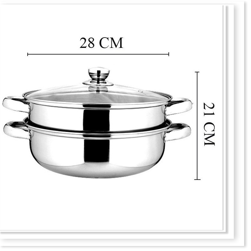 Nồi Hấp Inox 3 Tầng Cách Thuỷ Cao Cấp