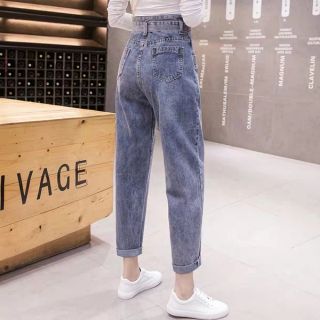 Quần jeans cạp lệch