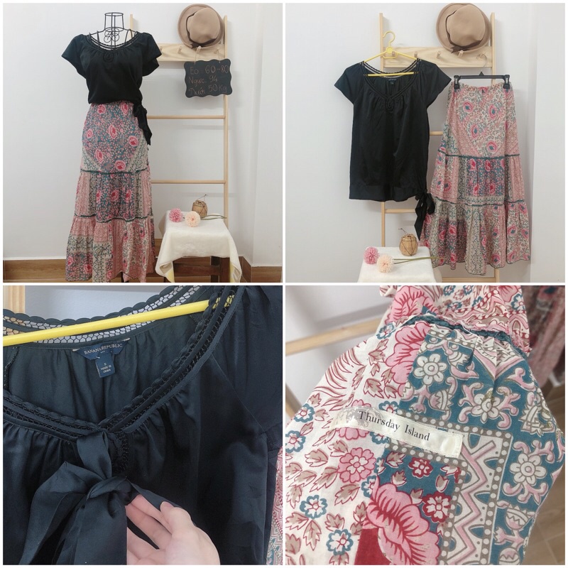 Chân váy kèm áo voan xô dưới 60 kg