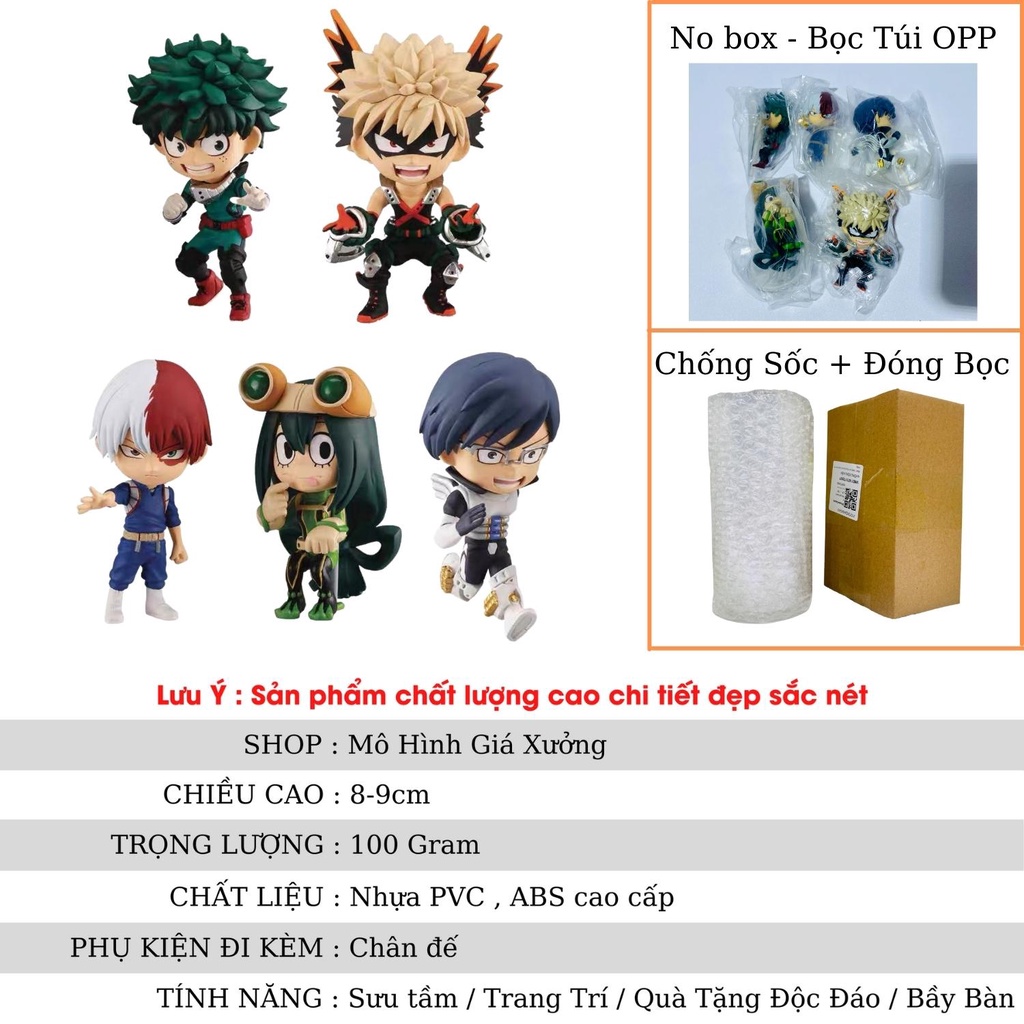 Mô Hình Học Viện Siêu Anh Hùng 5 nhân vật Deku ,Lida Tenya ,Todoroki Shoto ,Bakugo Katsuki ,Asui figure my hero academia