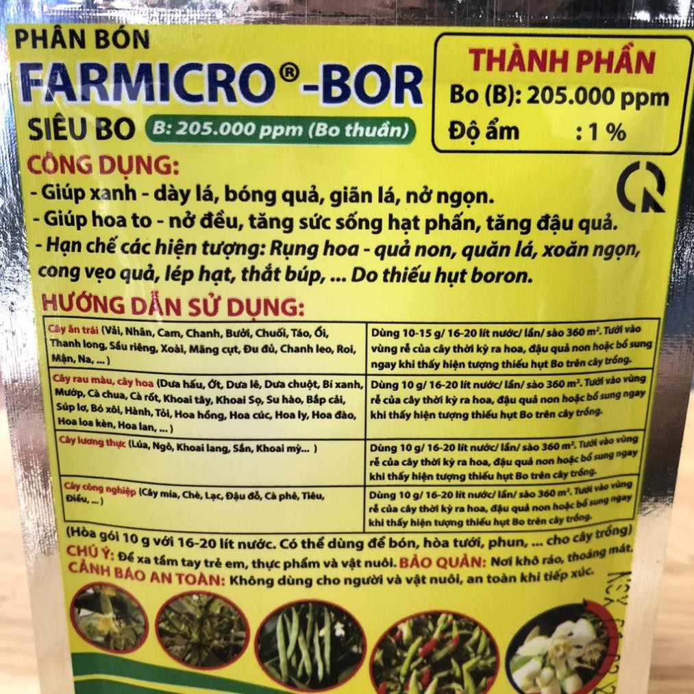 Phân bón Siêu Bo siêu ra hoa siêu đậu quả Farmicro-Bor