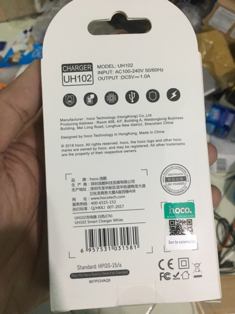 Cóc sạc UH102 C81 hoco chính hãng