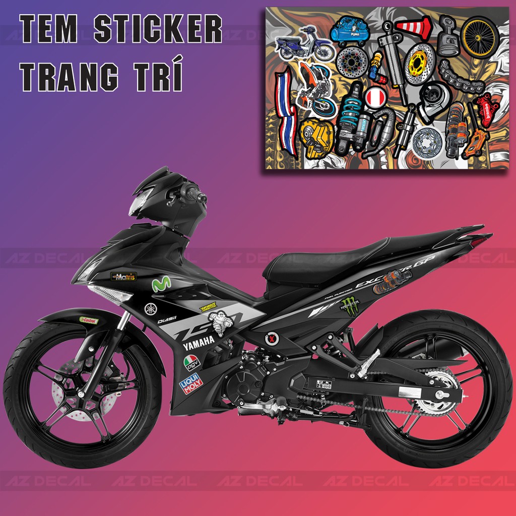 [Set A4] Tem Sticker Chủ Đề Đồ Chơi Xe Thái 02 - Trang Trí & Làm Đẹp Xe, Mũ Bảo Hiểm