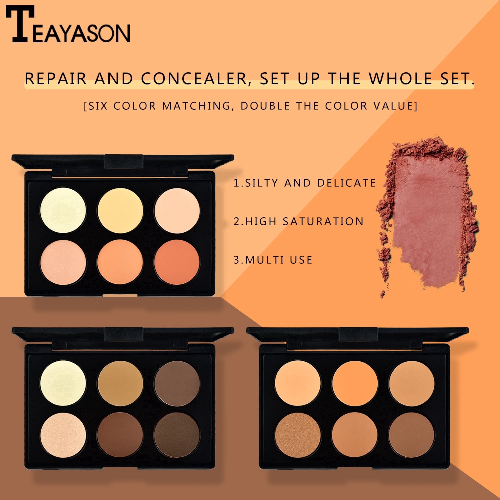 [Hàng mới về] Bảng kem che khuyết điểm 6 màu tạo khối bắt sáng | BigBuy360 - bigbuy360.vn