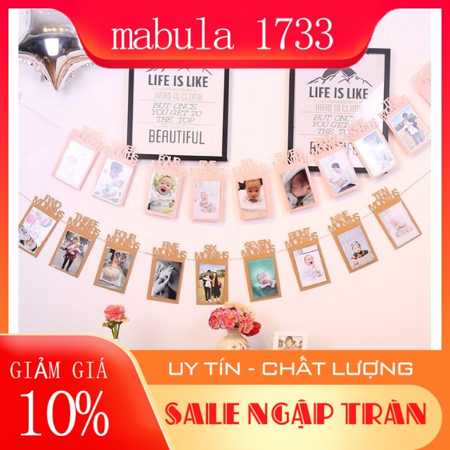 Set dây treo khung ảnh 12 tháng+in 12 ảnh bé