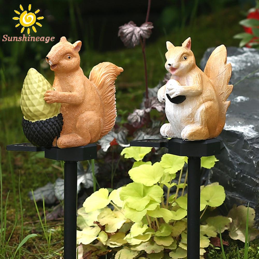Solar Lightss Ground Light LED Lights Resin Squirrel Garden Decoration