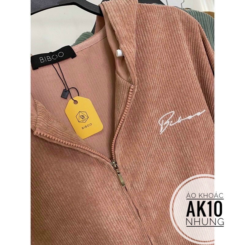 BIGSIZE Áo khoác nhung khoá kéo AK10
