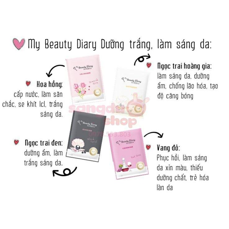 (Có sẵn) Mặt nạ My Beauty Diary hộp 8 miếng (MBD Đài Loan)