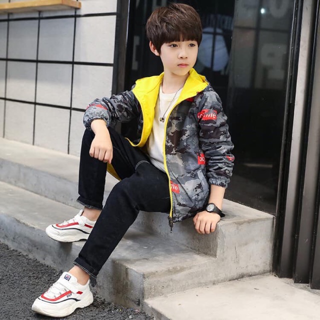 Áo gió 2 mặt cho bé trai