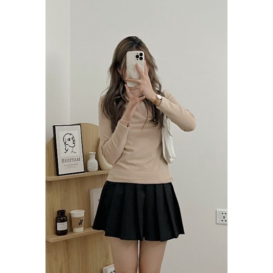 Áo giữ nhiệt nữ cổ 3 phân chất mềm mịn hàng Quảng châu