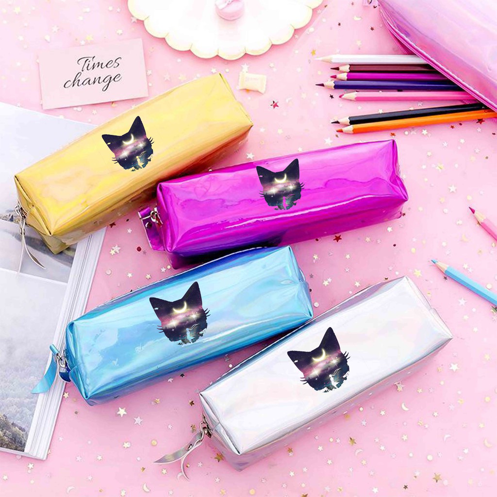 Hộp túi đựng bút hologram NHŨ in hình Cardcaptor Sakura Thủ Lĩnh Thẻ Bài Sailor Moon Thủy Thủ Mặt Trăng anime chibi