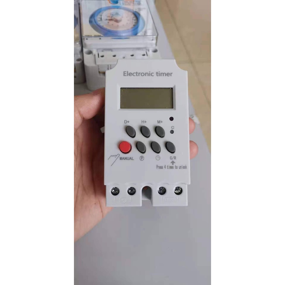 Combo bộ công tắc hẹn giờ KG316 T-II và Contactor công suất lớn 32A sử dụng điện 1 pha và 3 pha giúp hẹn giờ bật tắt