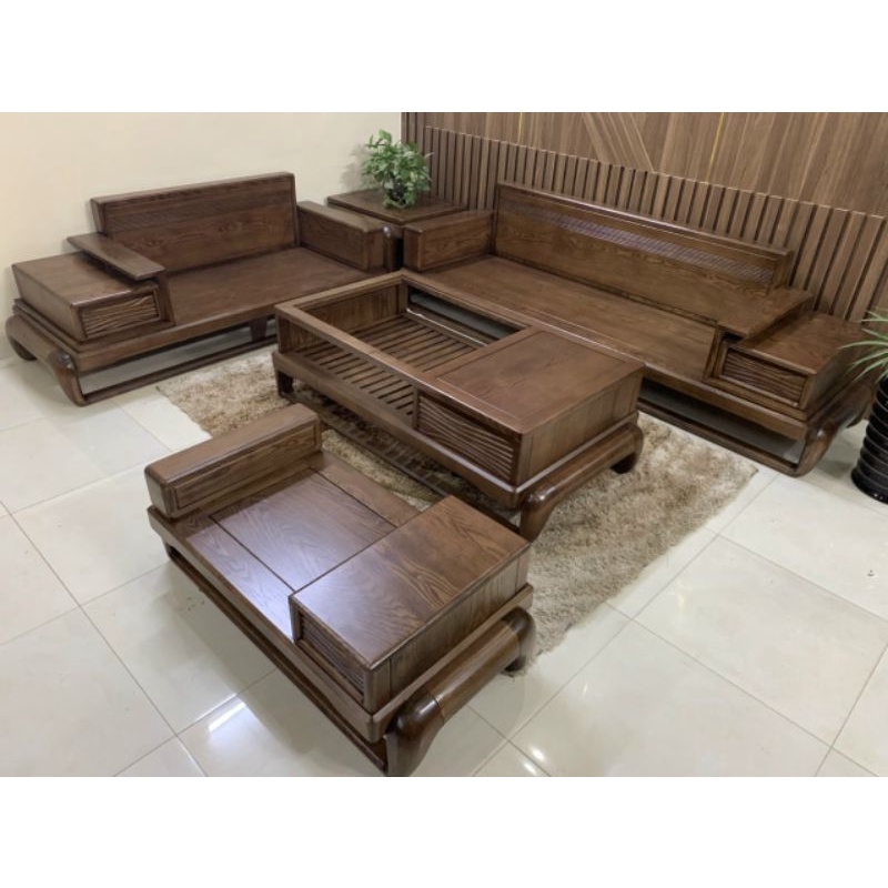 Sofa Gỗ Phòng Khách Hiện Đại- Kèm Đệm