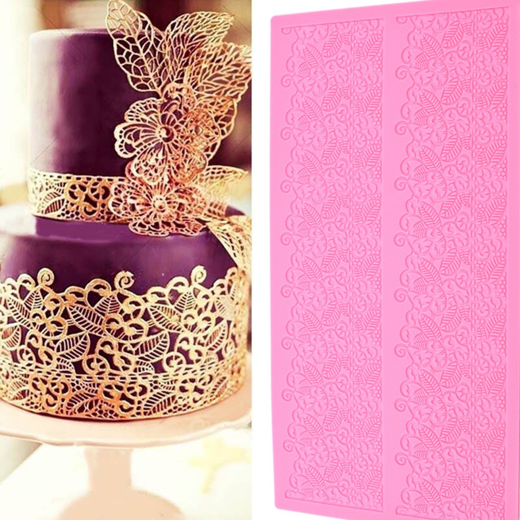 Khuôn silicone hoạ tiết ren hoa làm kẹo đường trang trí bánh