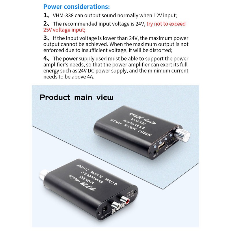 Bảng Mạch Khuếch Đại Âm Thanh Bluetooth Vhm338 100wx2 Dc 12v-24v | BigBuy360 - bigbuy360.vn