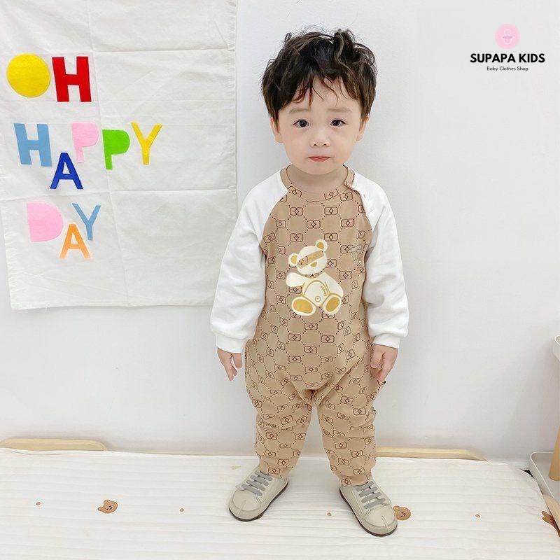 Body dài tay cho bé, body cho bé với hình thú dễ thương từ 3-12kg