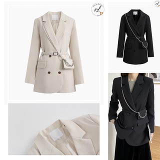 Áo Blazer nữ 2 lớp, Áo vest nữ kèm thắt đai, cam kết chất đẹp mã A2015