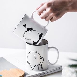 Cốc sứ cao cấp có quai cầm in hình cún yêu bộ đôi ngộ nghĩnh đáng yêu ( 2 chiếc )