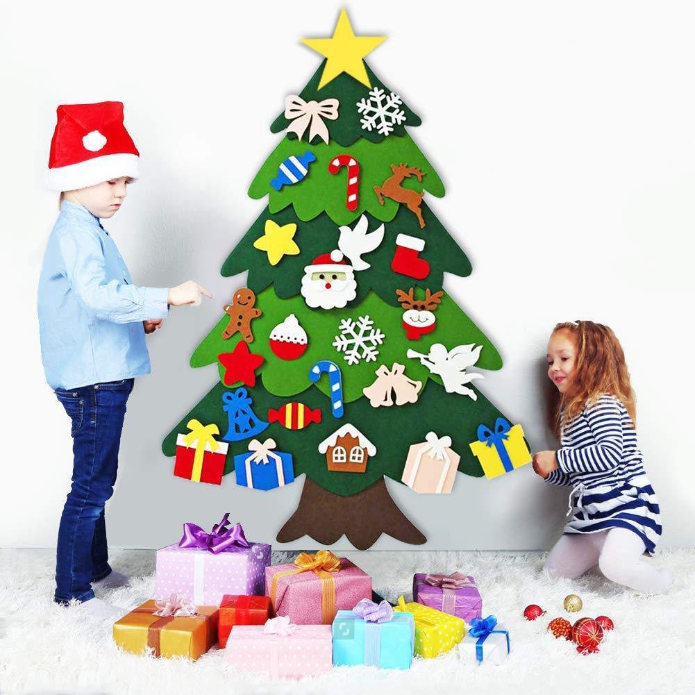 Bộ cây thông Noel vải nỉ tự làm trang trí dịp Giáng Sinh