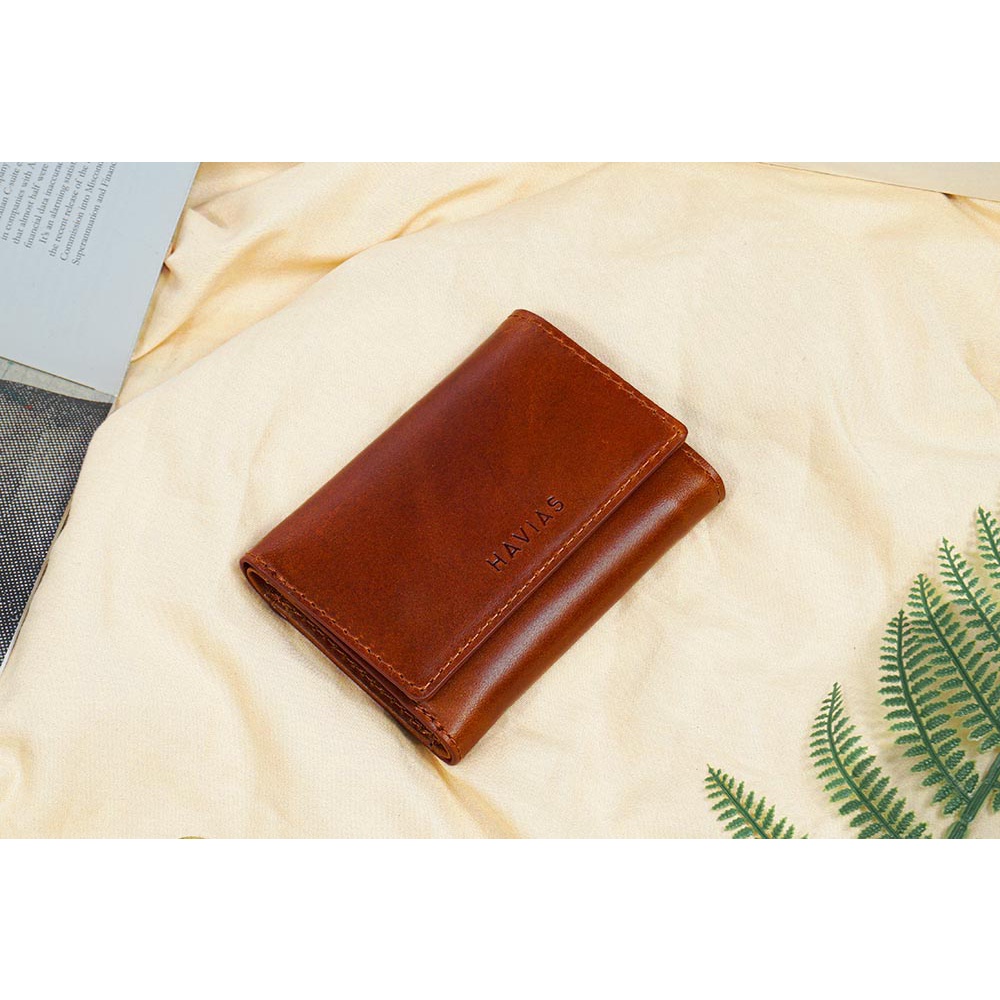 Ví gấp Heart3 Mini Handcrafted Nâu Wallet