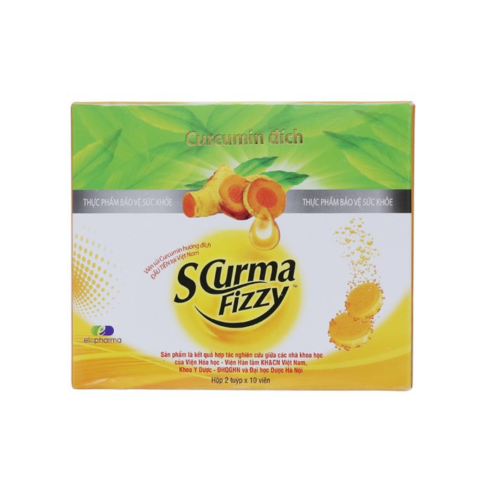 Viên Sủi Nano Curcumin Scurma Fizzy giúp chống oxy hóa, giảm các triệu chứng của viêm loét dạ dày, tá tràng