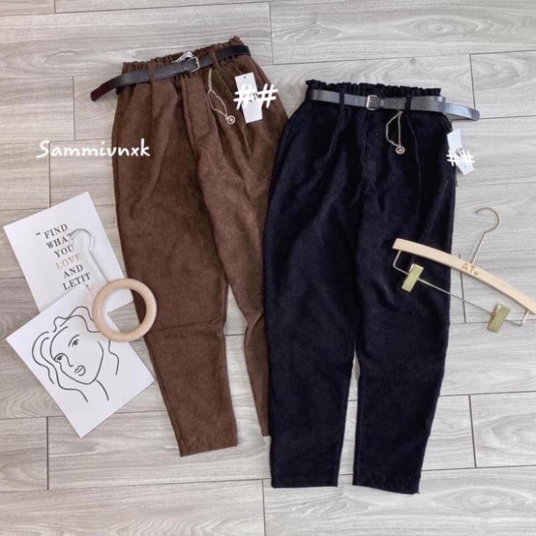 QUẦN BAGGY TÂY CHẤT NHUNG TĂM HOT TREND CHẤT ĐẸP TRỜI TRANG BANAMO FASHION QUẦN BAGGY NHUNG TĂM 851