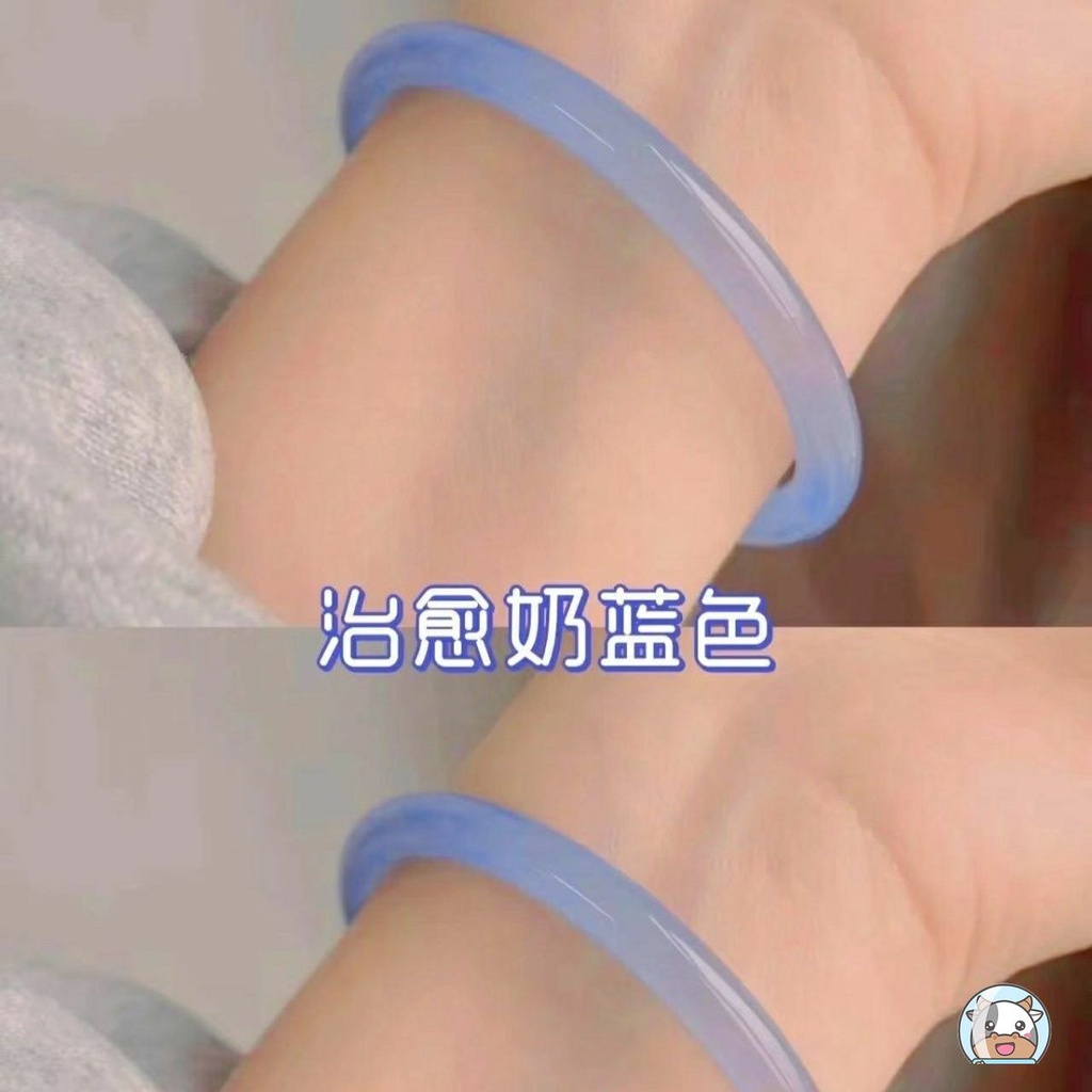 Vòng Tay Nữ Đính Đá Ngọc Bích Giả Màu Xanh Sữa Thời Trang