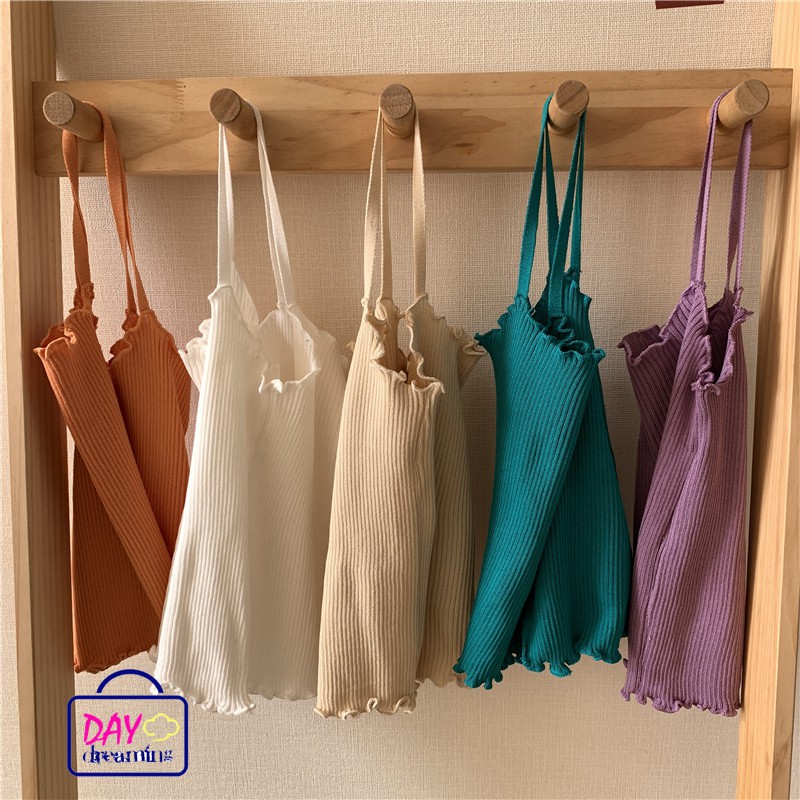 Áo hai dây dệt kim màu trơn thời trang cho nữ | BigBuy360 - bigbuy360.vn