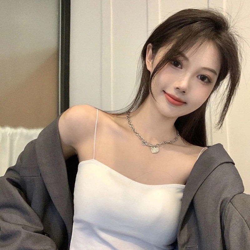 Áo 2 Dây Sợi Bún Siêu Mảnh Croptop Có Đệm Ngực Thun Lửng Sexy