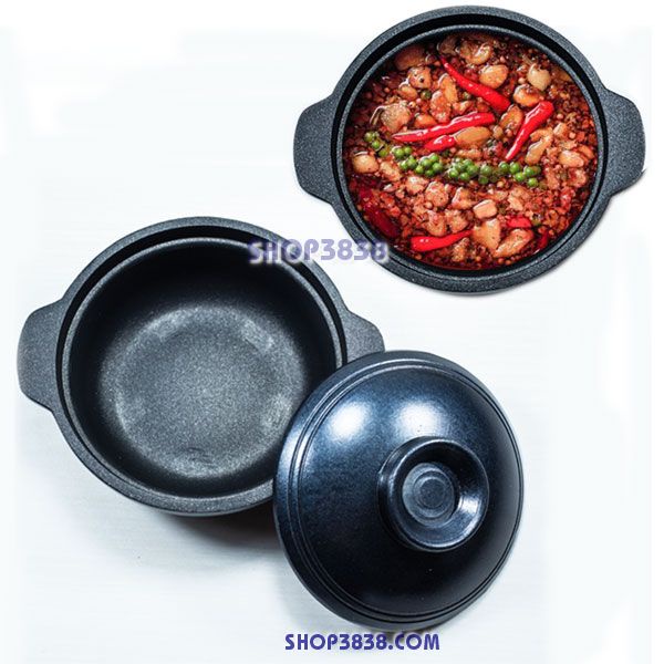 Nồi Gang Kho Quẹt Chống Dính Nắp Nhôm Và Nắp Kính  Hàng Dragon VNCLC