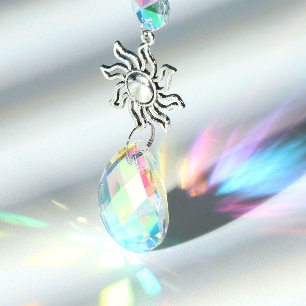 Dreamcatcher Hình Mặt Trăng/Ngôi Sao Sáng Tạo|Viên Pha Lê Màu Cầu Vồng Dùng Trang Trí Rèm Cửa