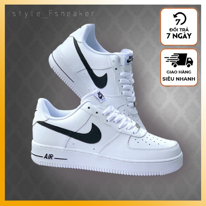 Giày Air Force 1 Vệt Đen,Giày AF1 trắng móc đen hàng đẹp dành cho Nam Nữ
