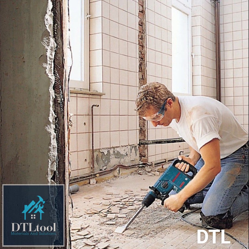 Mũi đục dẹt 8cm. Dóc vữa trát, đục gạch lát, bóc vữa cán nền - Đầu lục giác 17. Lắp máy đục bê tông