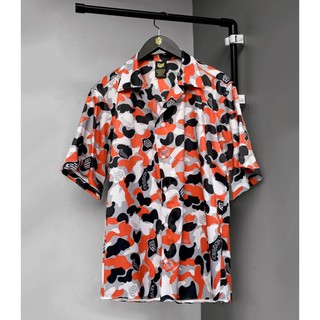 Áo sơ mi hoạ tiết Camo / Vải lụa mềm